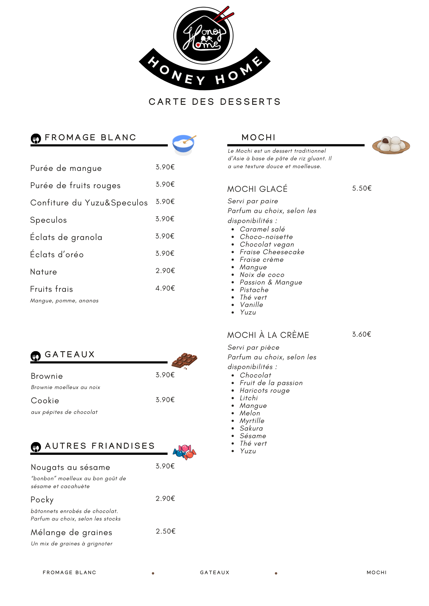 Notre menu
