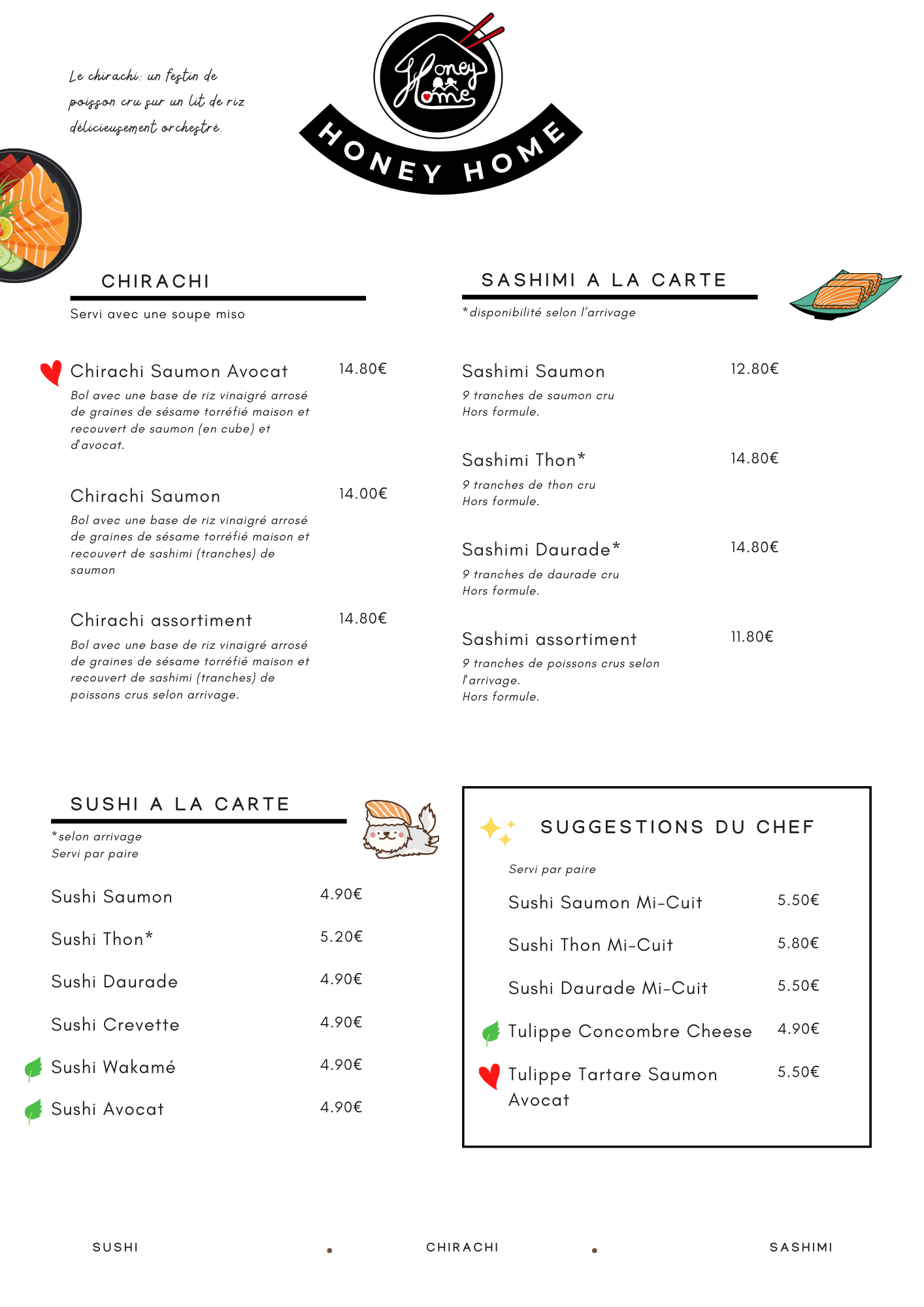 Notre menu