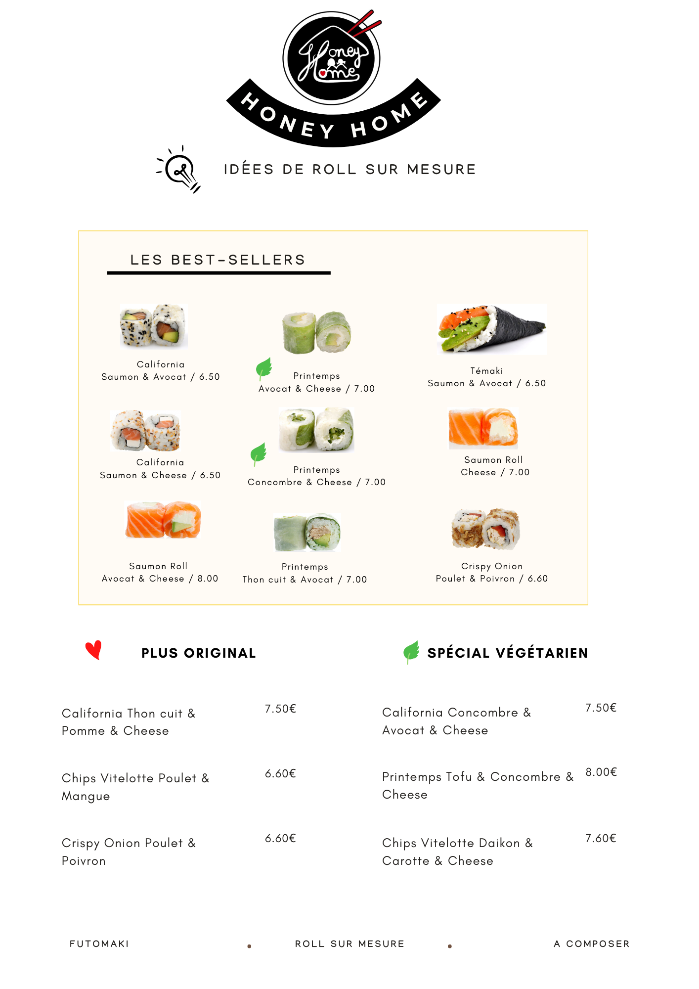 Notre menu