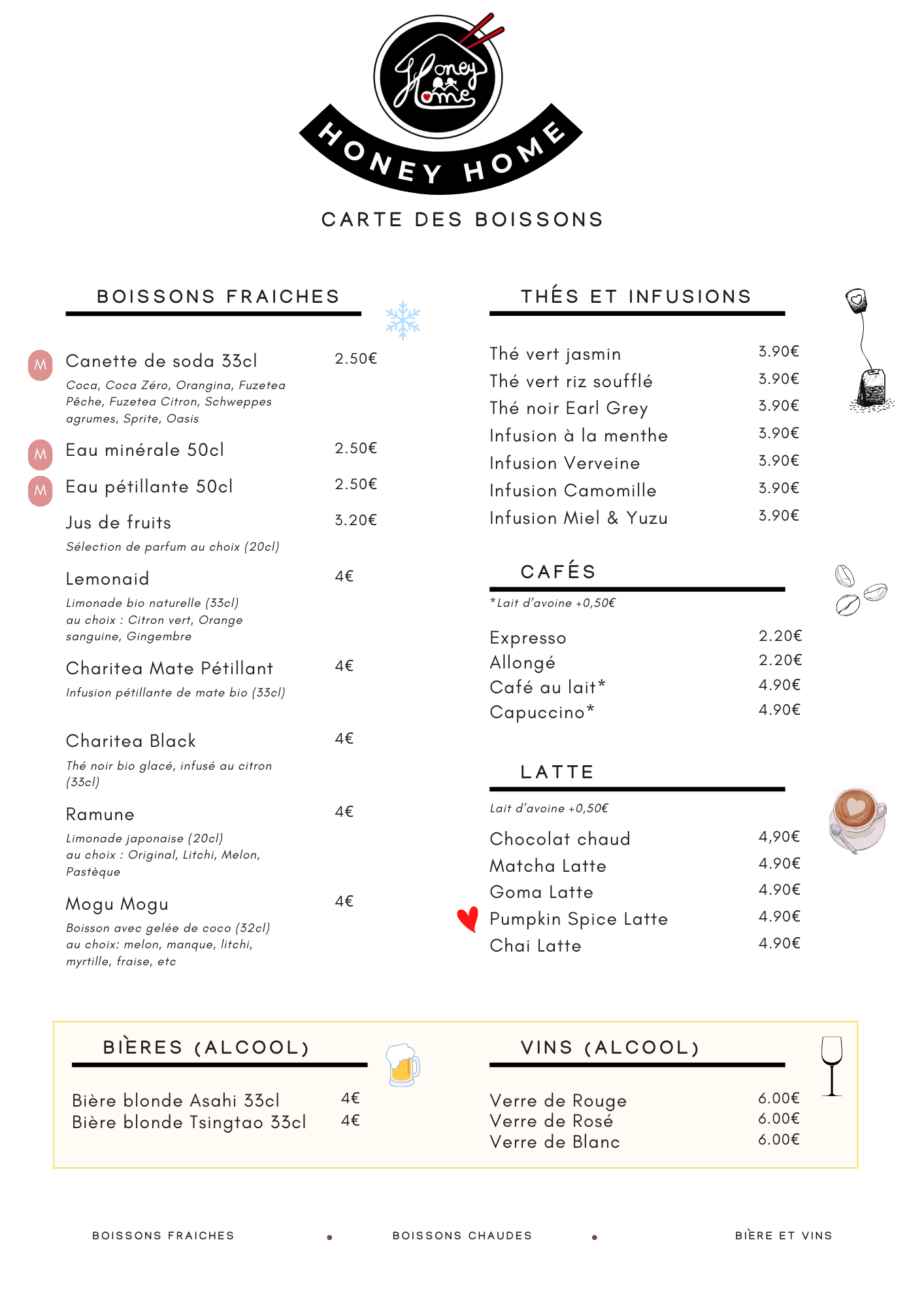 Notre menu